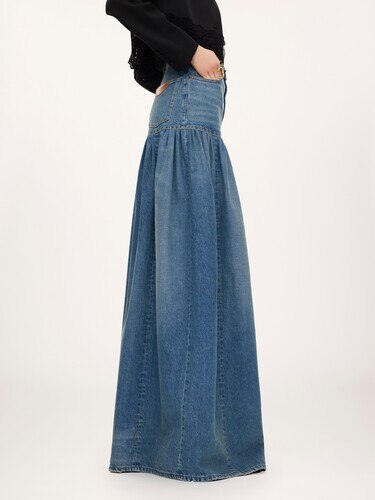 Jean ballon taille haute en denim - 6
