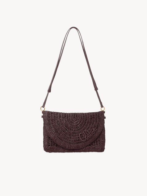 Pochette plate Summer Banana en raphia