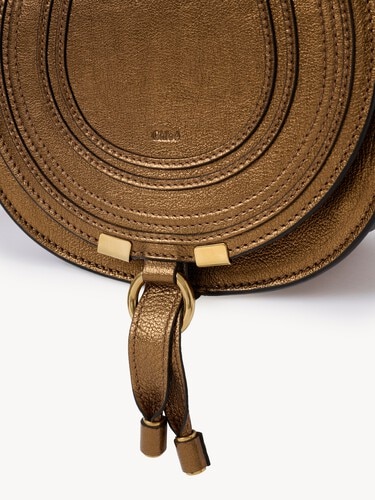 Small Marcie saddle bag in metallic leather - 9