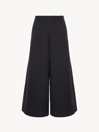 Wide-leg tailored trousers in wool cr&ecirc;pe - 2