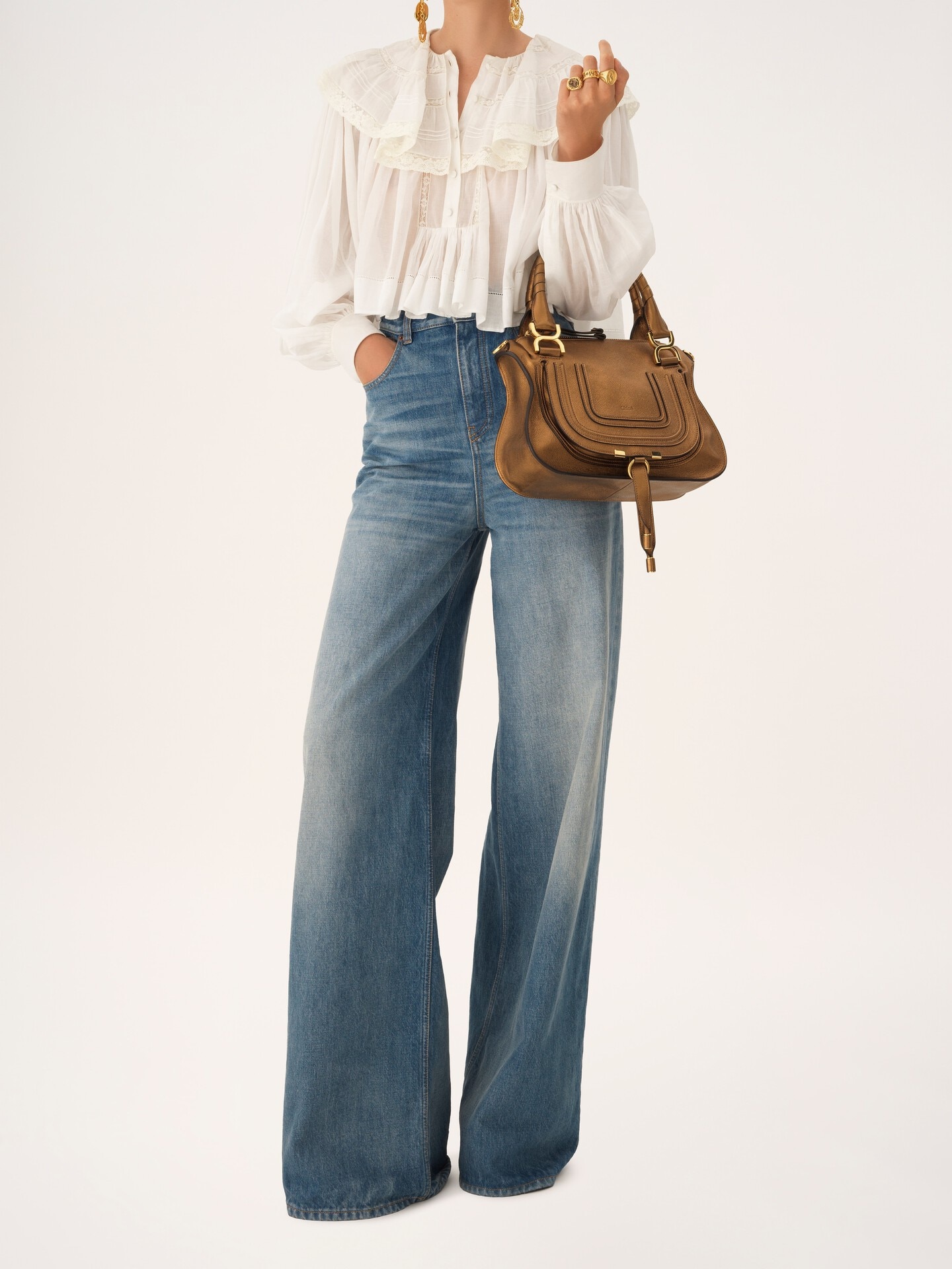 Small Marcie bag in metallized leather - 10