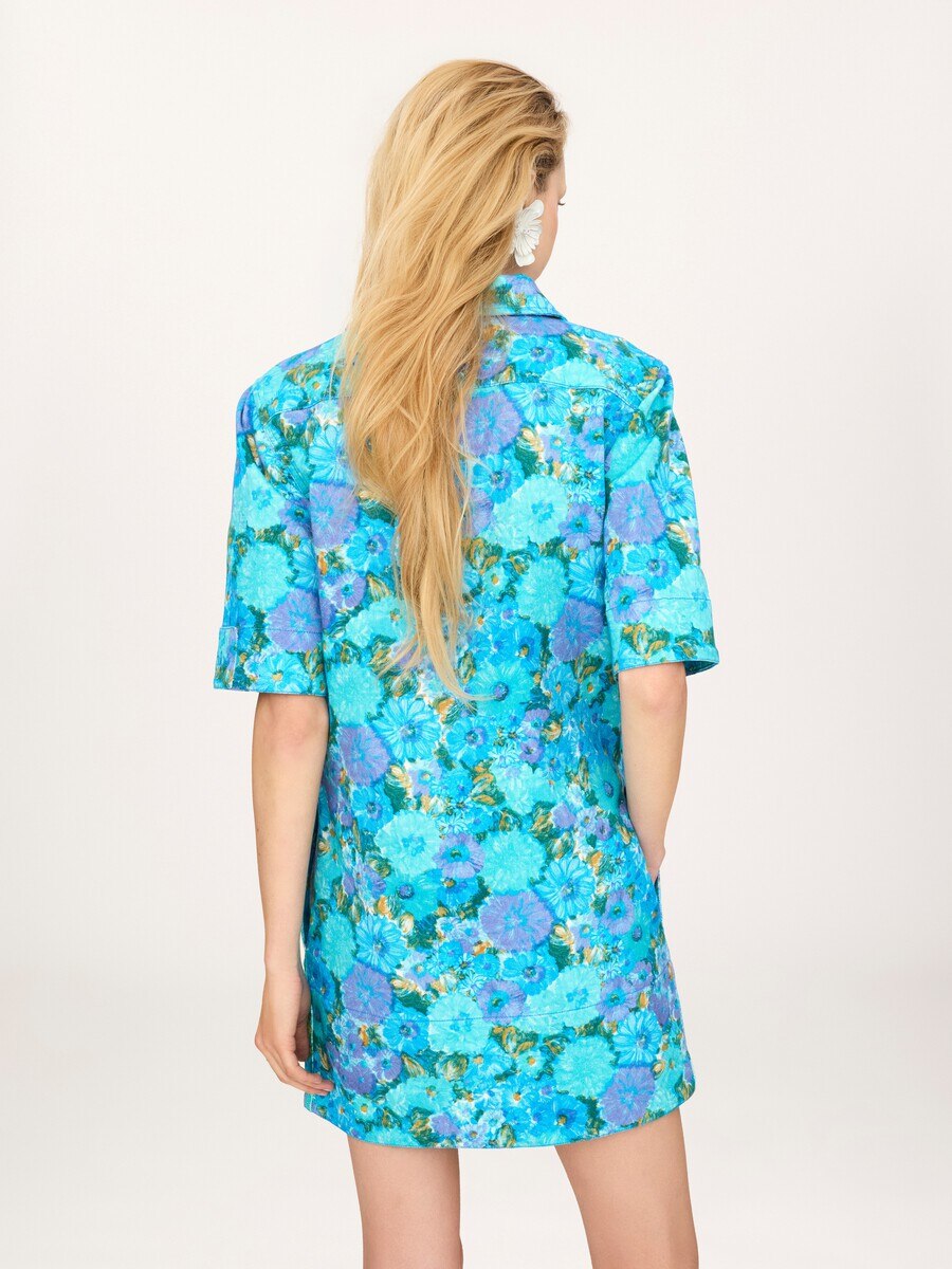 Mini polo dress in cotton drill - 4