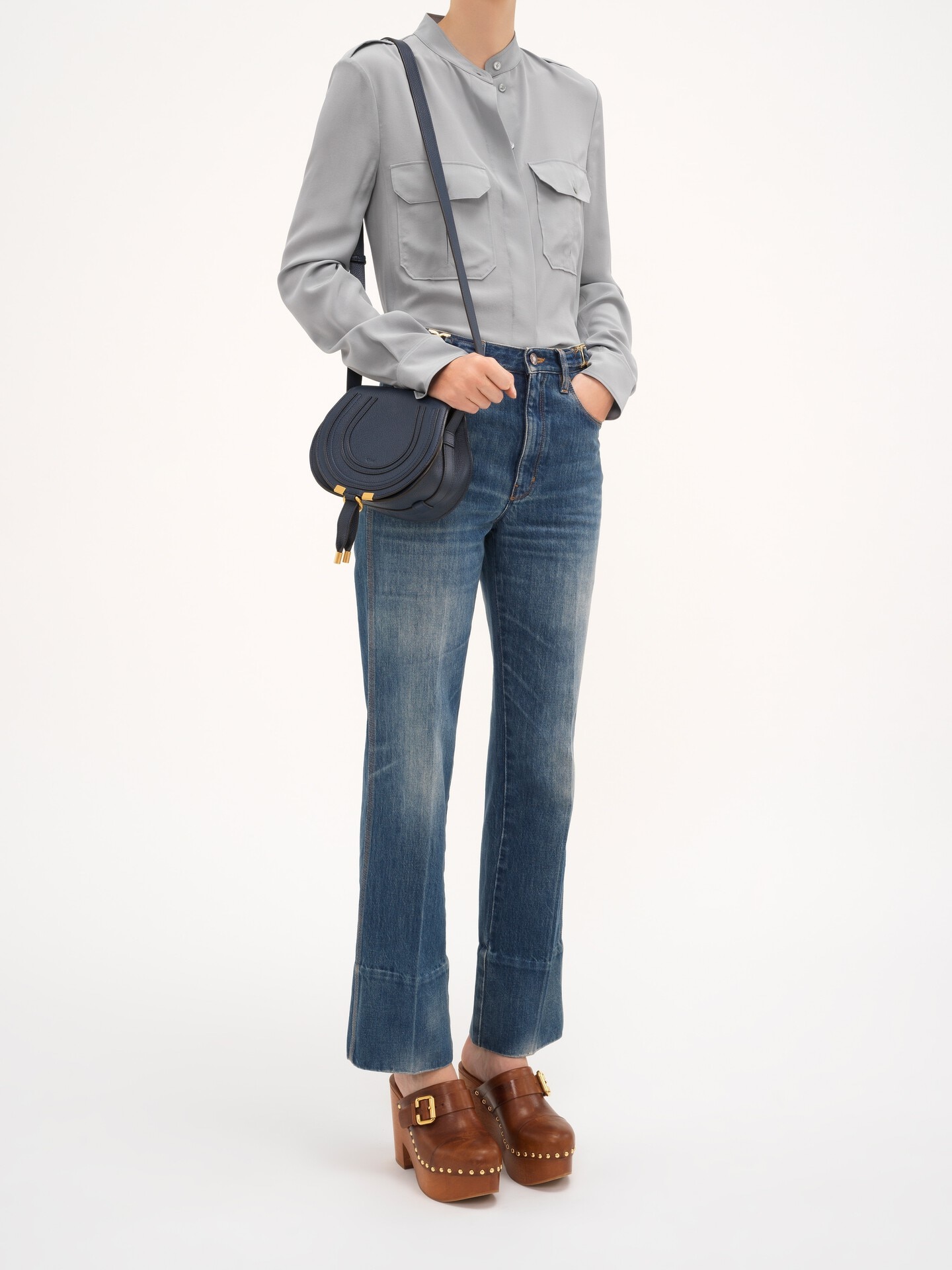 Small Marcie saddle bag in grained leather - 8