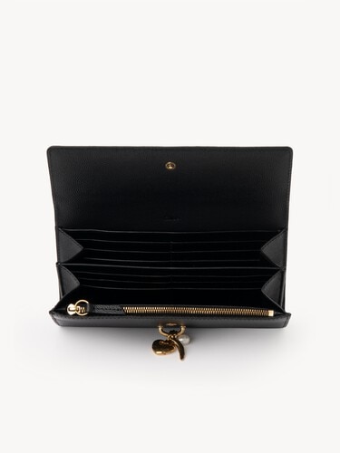 Chlo&eacute; Charms long wallet with flap in grained leather - 5