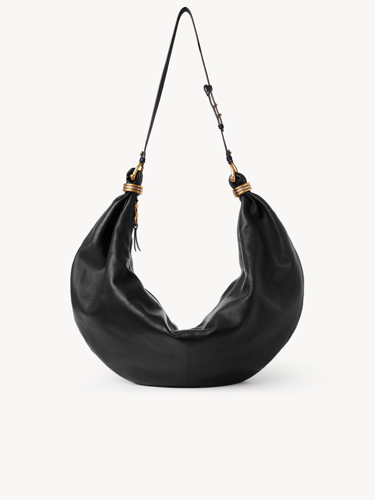 Large Bracelet Hobo bag in grained leather - 2