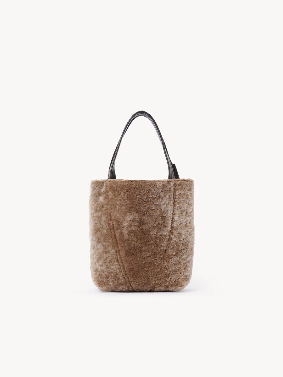 Small Chlo&eacute; Spin tote bag in shearling - 4