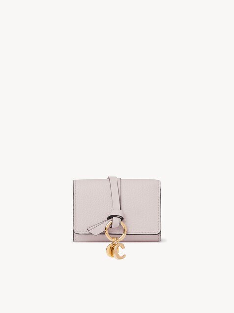 Mini Alphabet tri-fold in grained leather