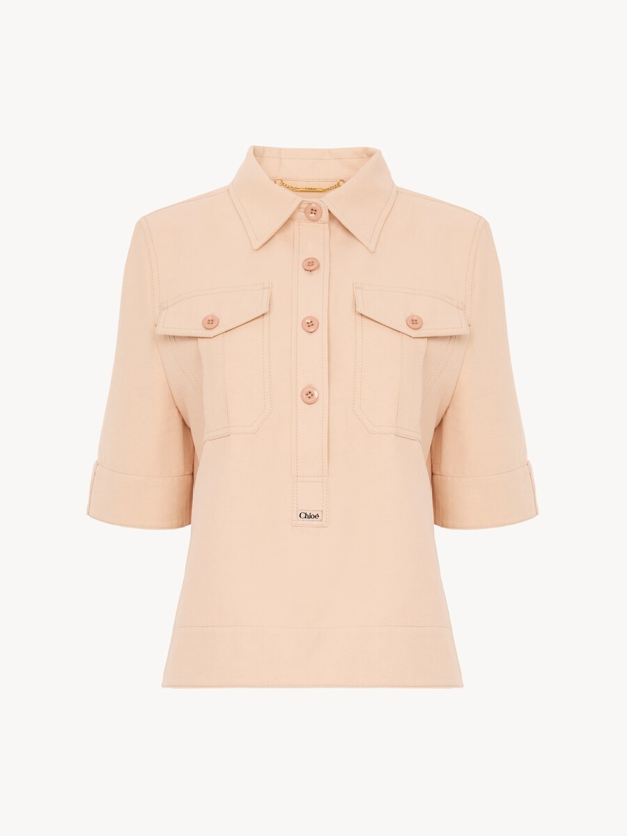 Cotton gabardine polo shirt - 2