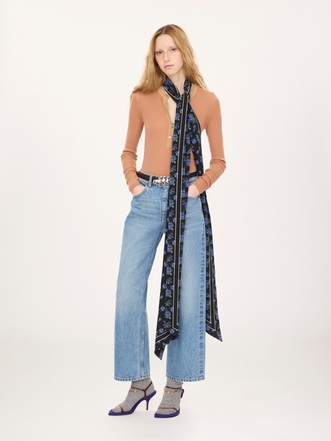 Pa&ntilde;uelo bandeau Chlo&eacute; Folk de crep&eacute; de seda