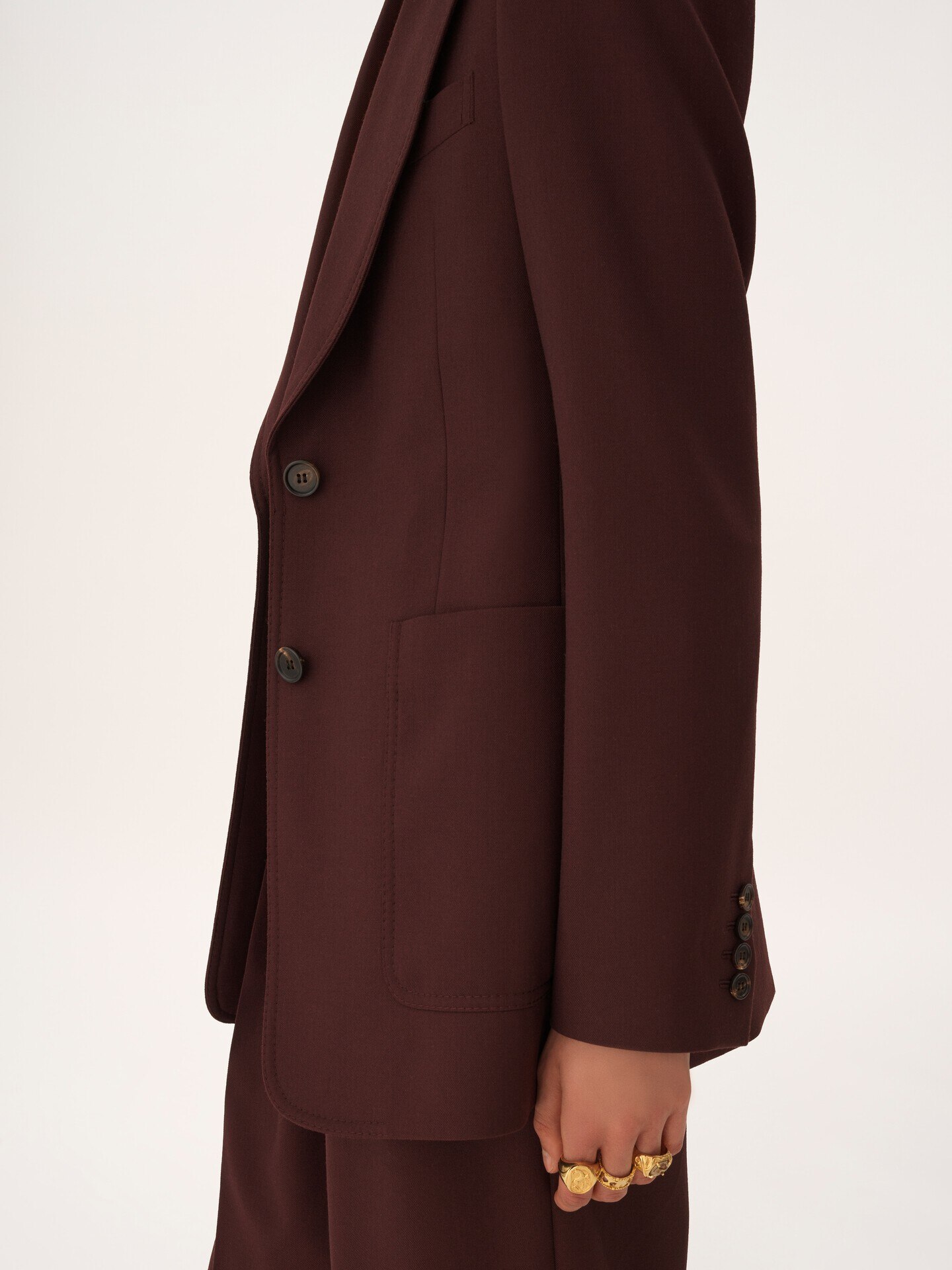 Single-breasted tailored jacket in wool gabardine - 6