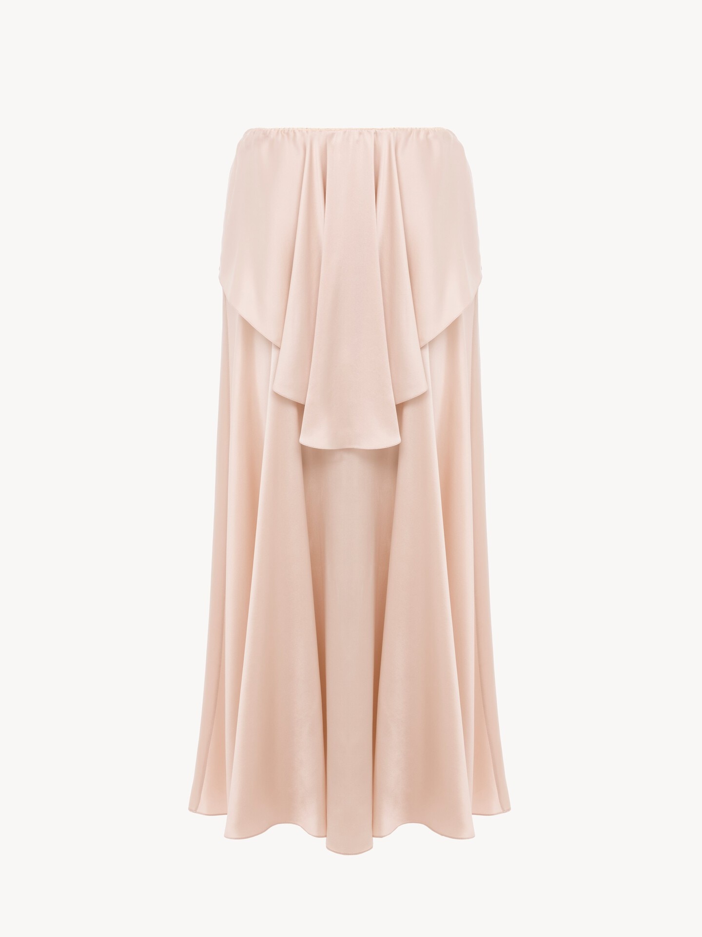Fluid layered midi skirt in washed silk satin - 2
