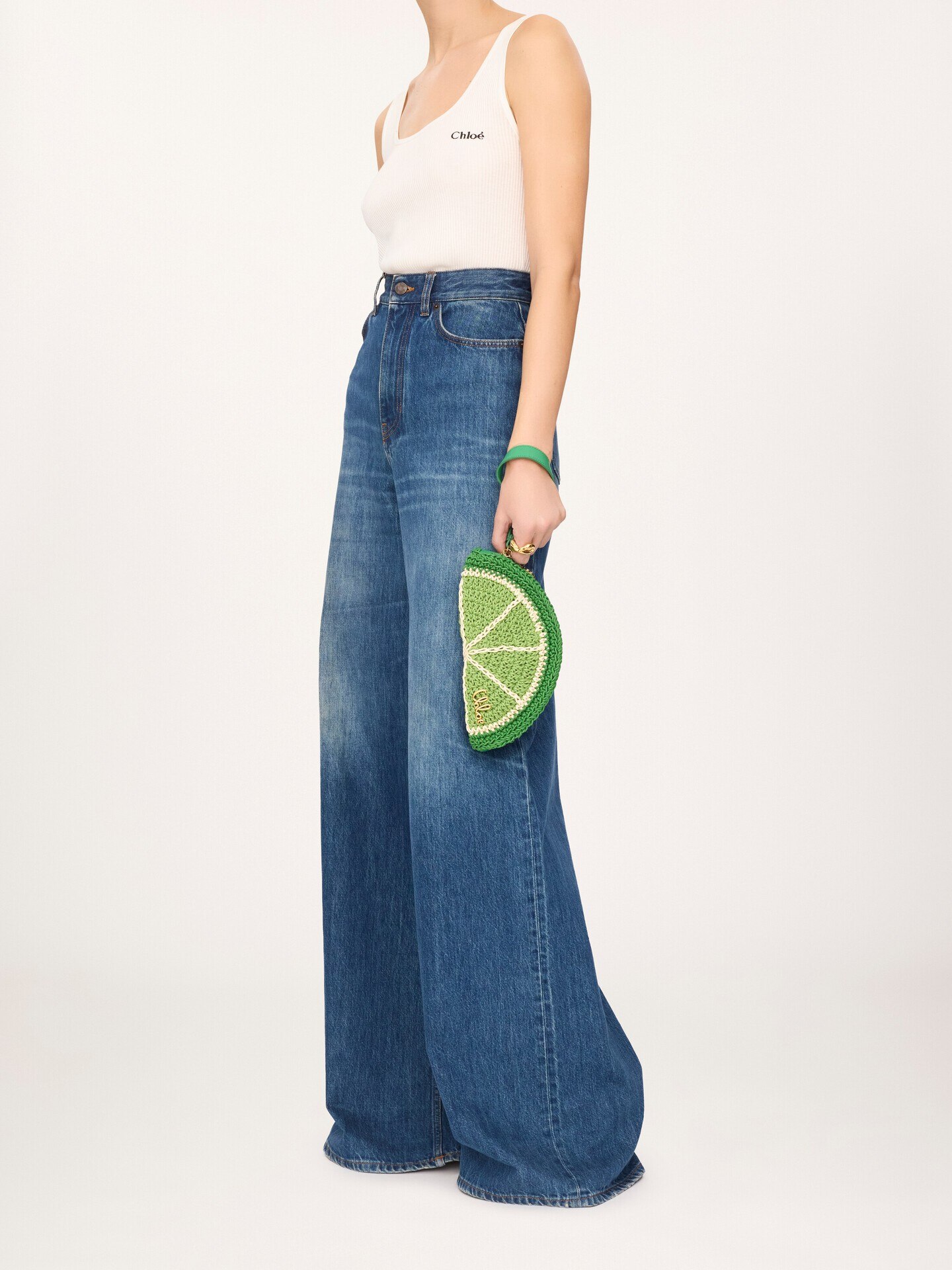 Chlo&eacute; Tropicus Lime Slice pouch in waxed cord - 7