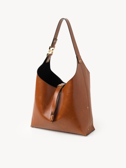 Small Marcie hobo bag in shiny leather