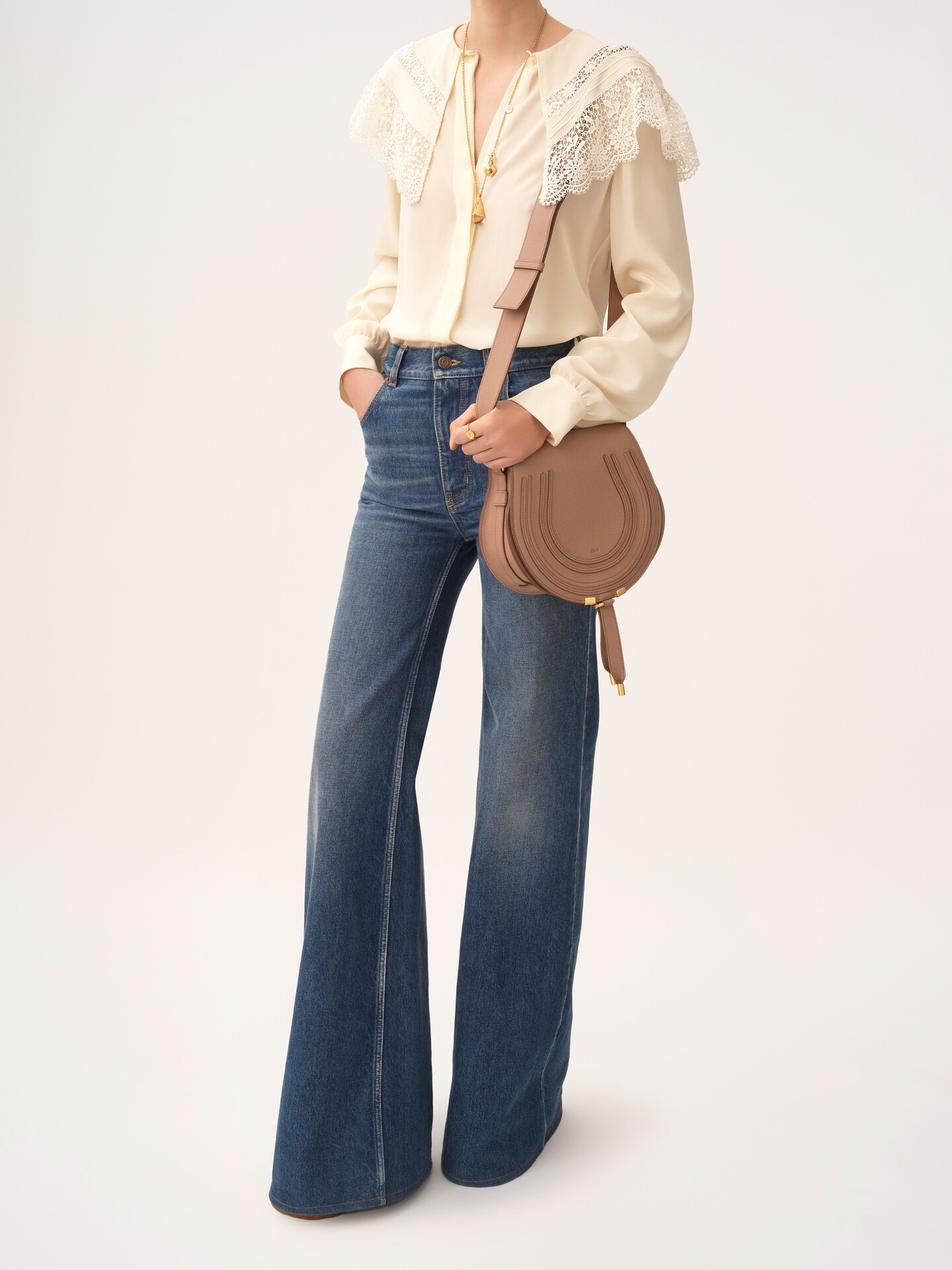 Marcie saddle bag in grained leather - 10