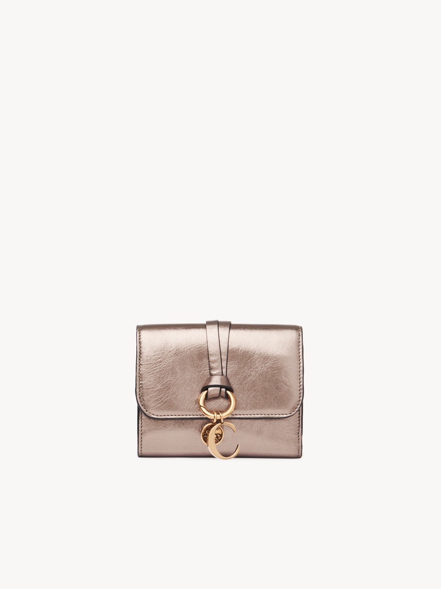 Small Alphabet tri-fold in metallized leather - 1