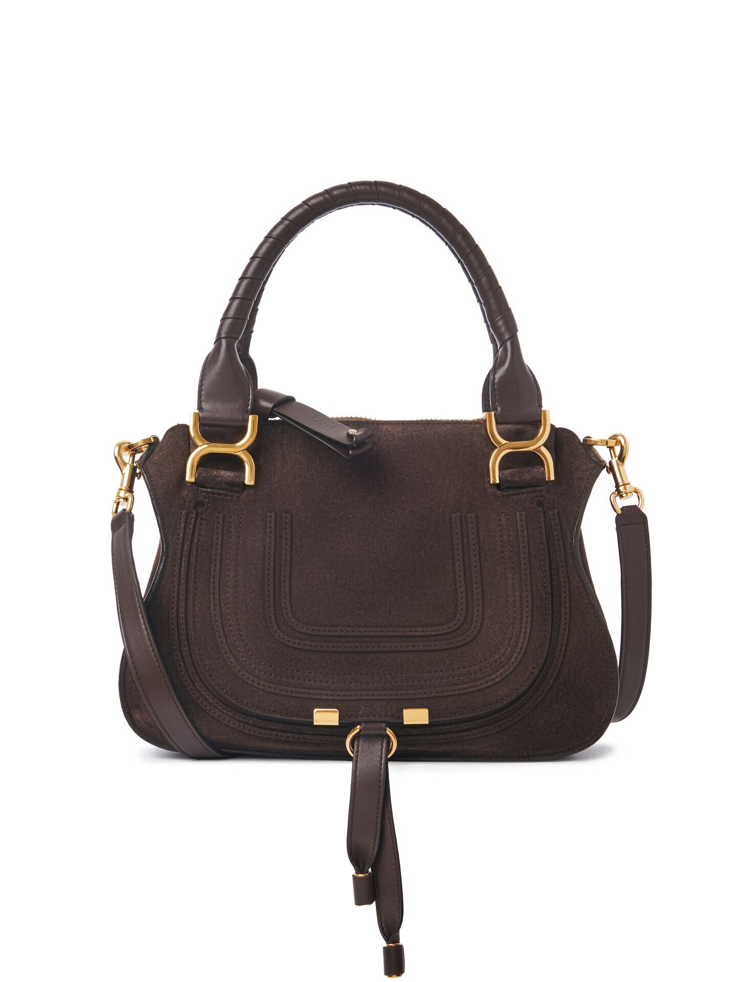 Small Marcie bag in suede leather Brown - Chloé