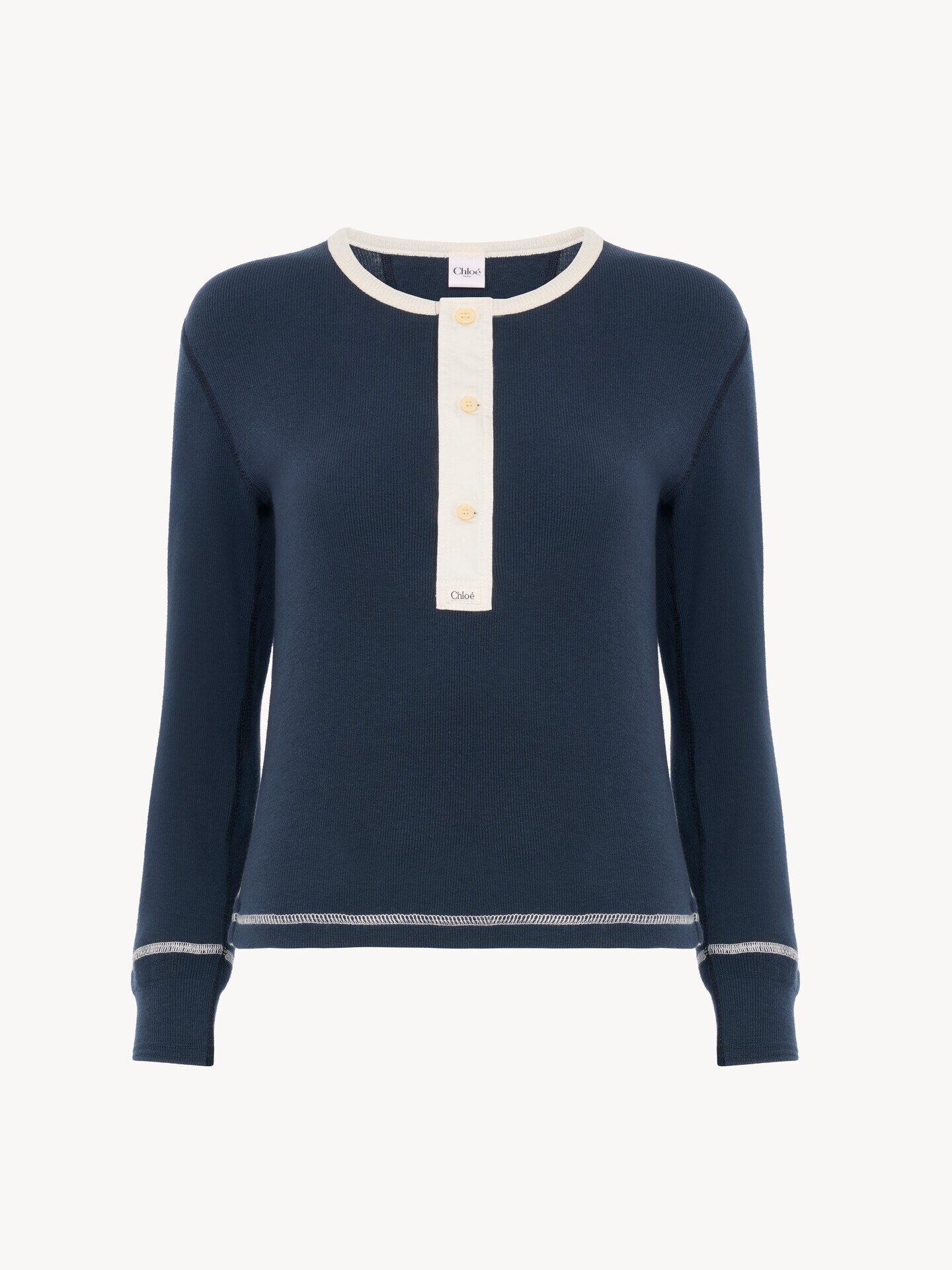 Camisa Henley ajustada de jersey de algod&oacute;n - 2.0
