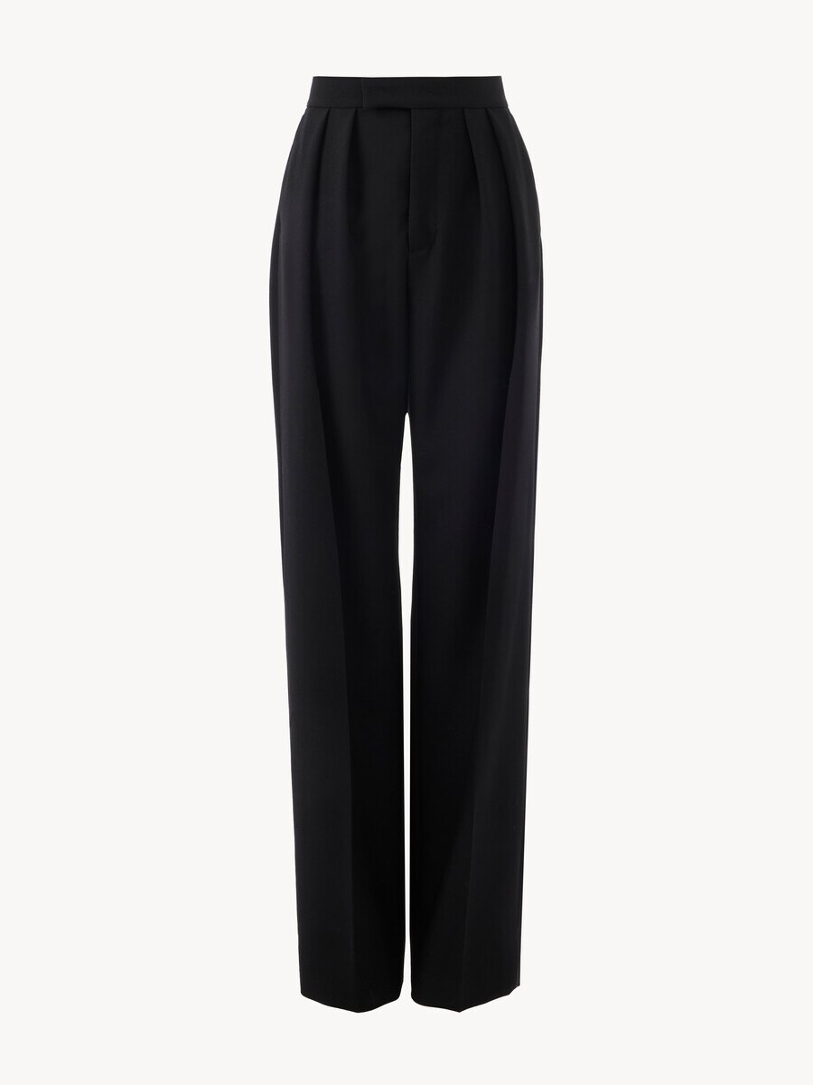 High-rise tailored pants in wool gabardine - 2