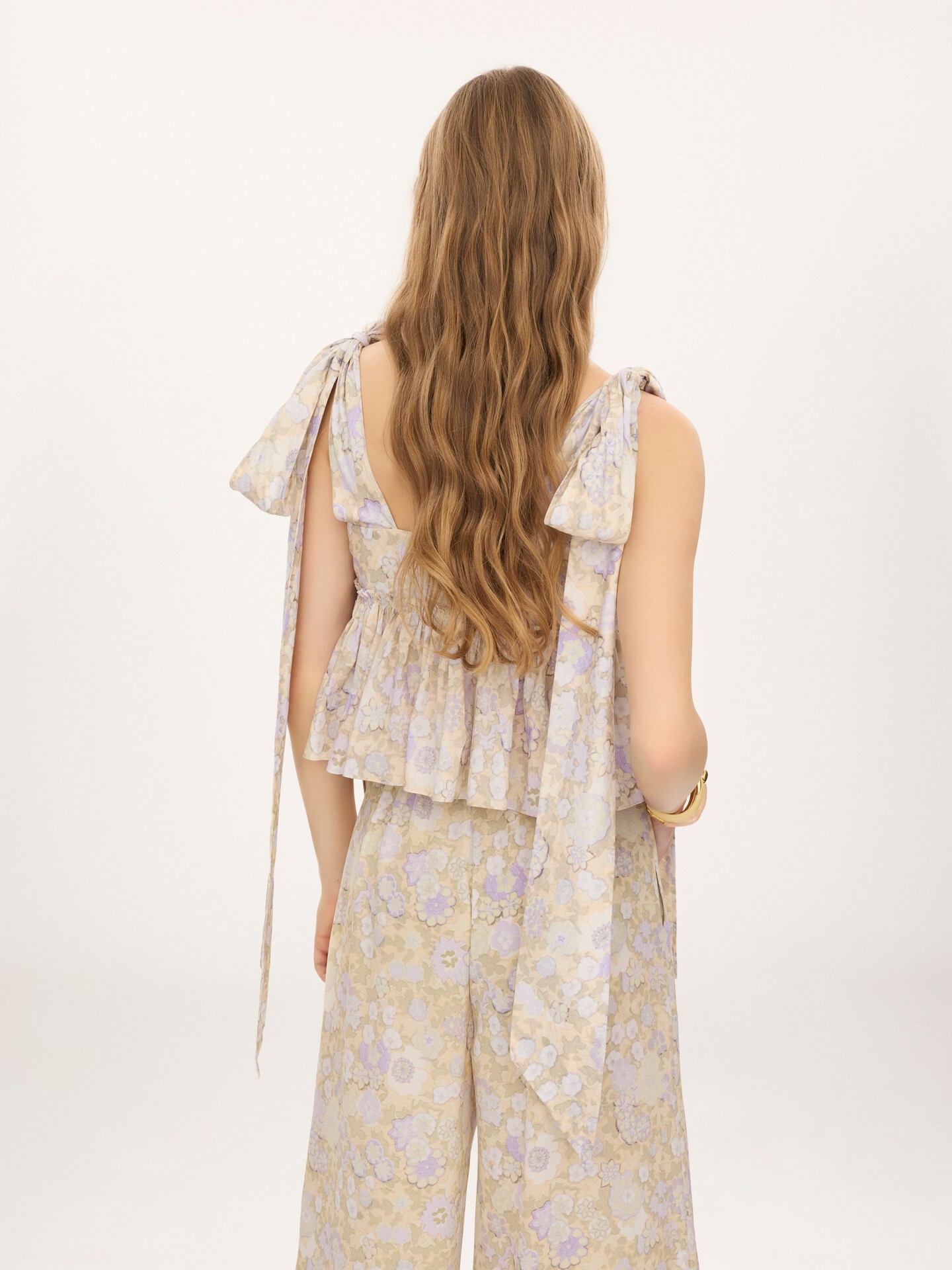 Knotted-strap cropped top in soft cotton - 5.0