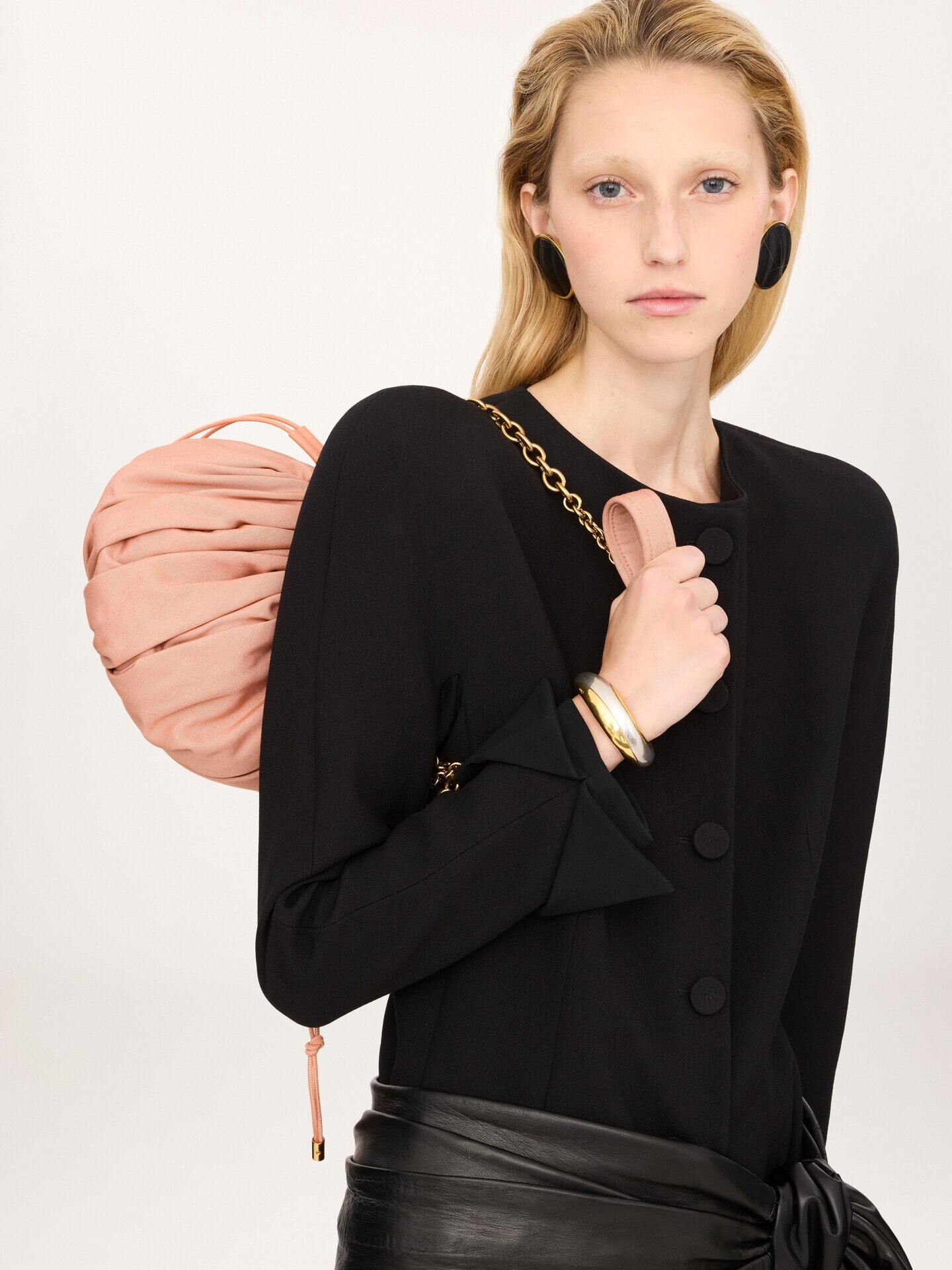 Borsa a spalla Chlo&eacute; Pliss&eacute; con catena in nylon - 3
