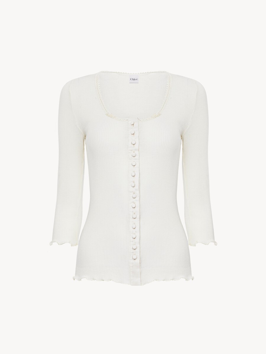 Fitted top in cotton & silk jersey - 2