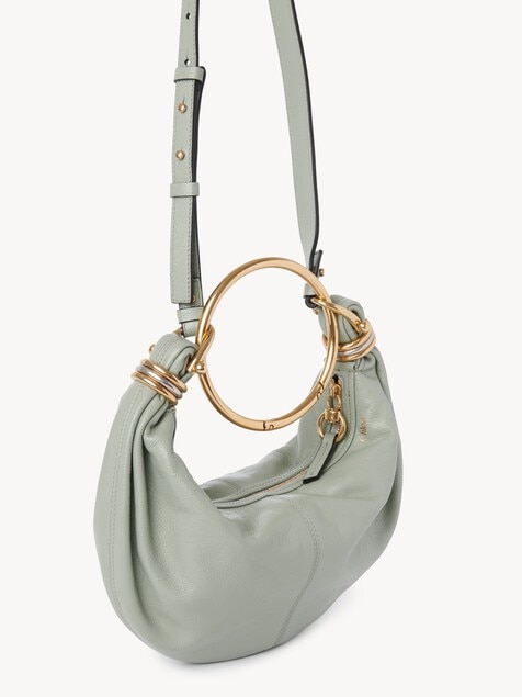 Small Bracelet hobo bag in grained leather