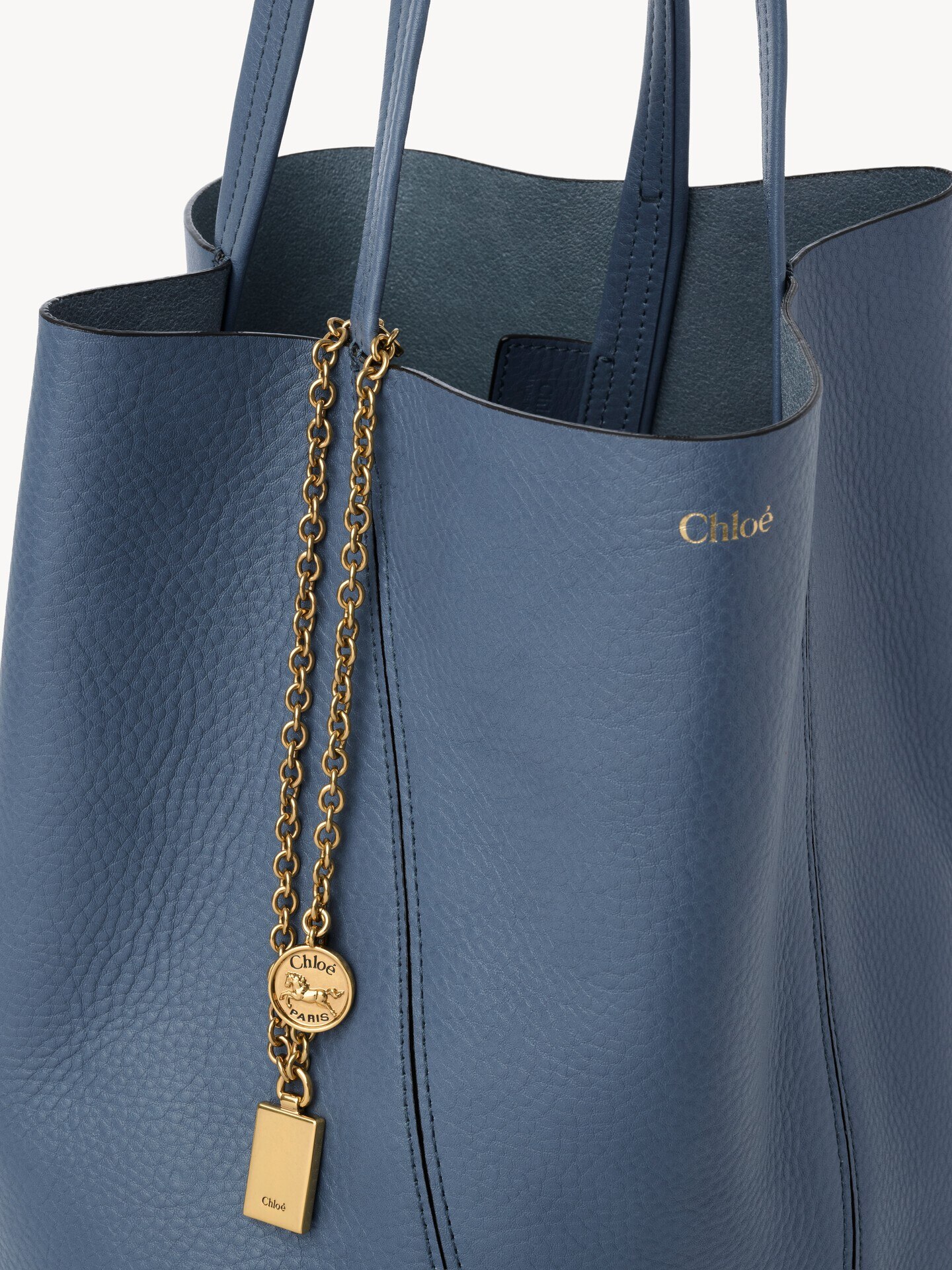 Sac cabas Chlo&eacute; Spin en cuir grain&eacute; - 7
