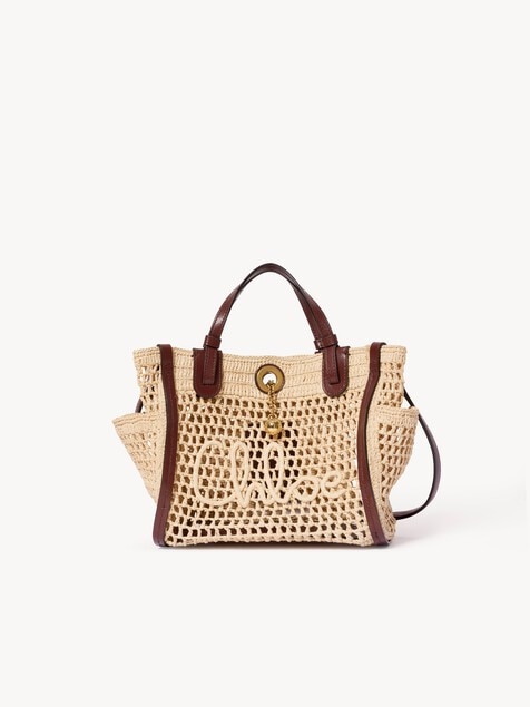 Petit sac double port&eacute; Chlo&eacute; Iconic en raphia