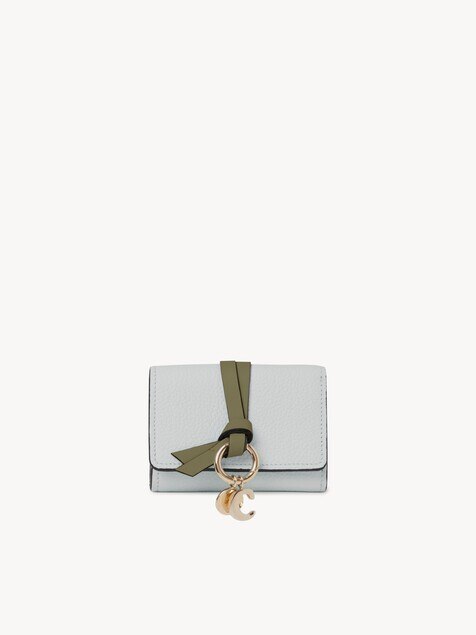 Mini Alphabet tri-fold in grained leather