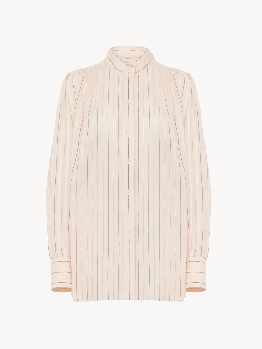 Gathered blouse in cotton & silk poplin - 2