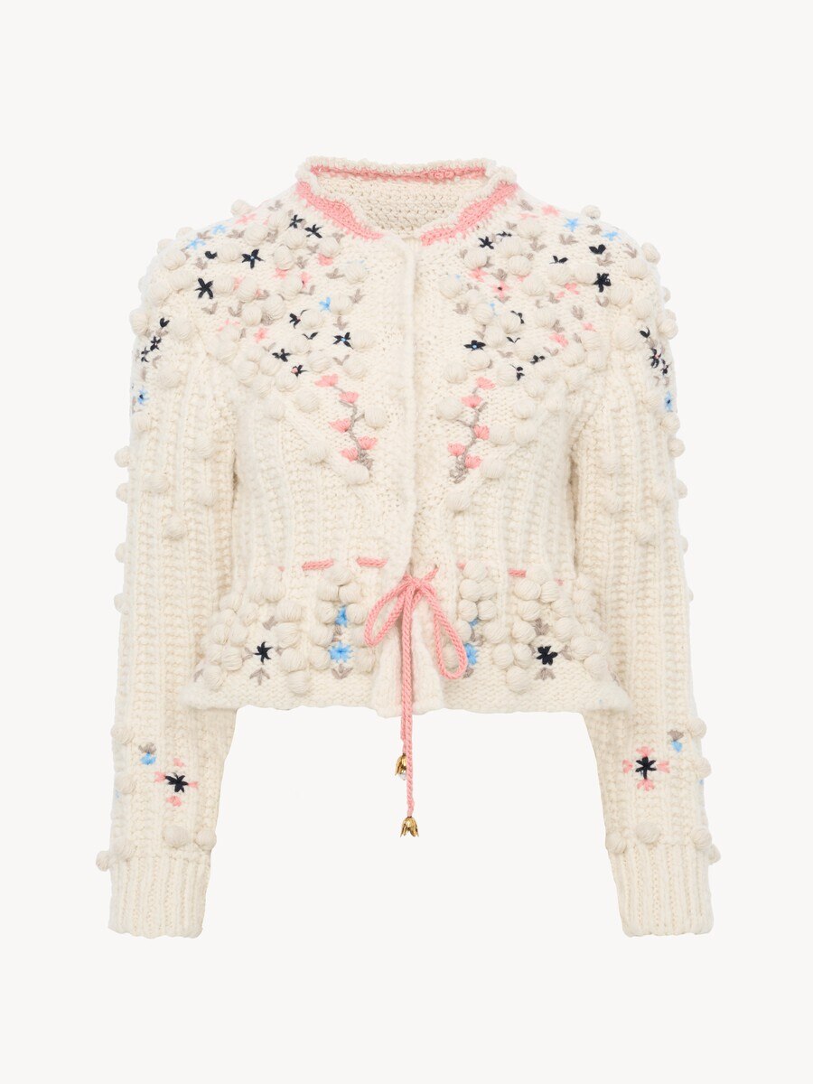 K&ouml;rperbetonte Cropped-Strickjacke aus Wollstrick - 2
