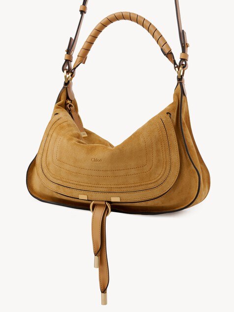 Small Marcie shoulder bag in suede leather
