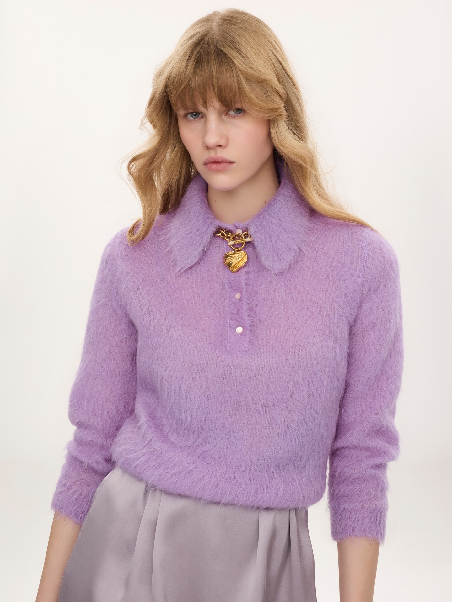 Polo sweater in an alpaca wool-blend knit - 4