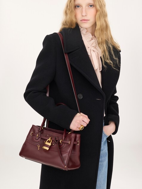Bolso con asa superior Paddington Sling peque&ntilde;o de cuero suave