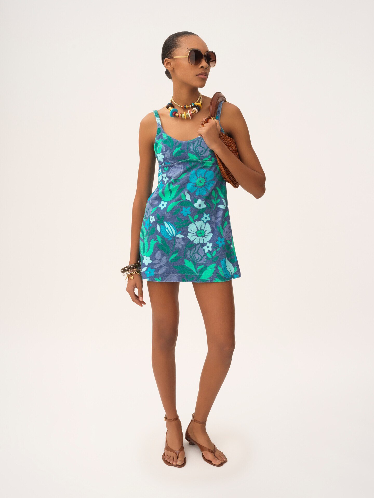 Mini robe &agrave; fines bretelles en jersey de coton - 3