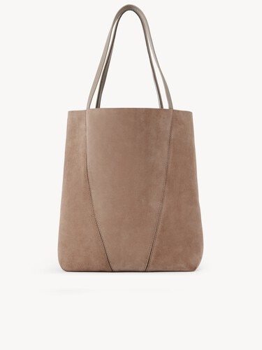 Large Chlo&eacute; Spin tote bag in suede leather - 5