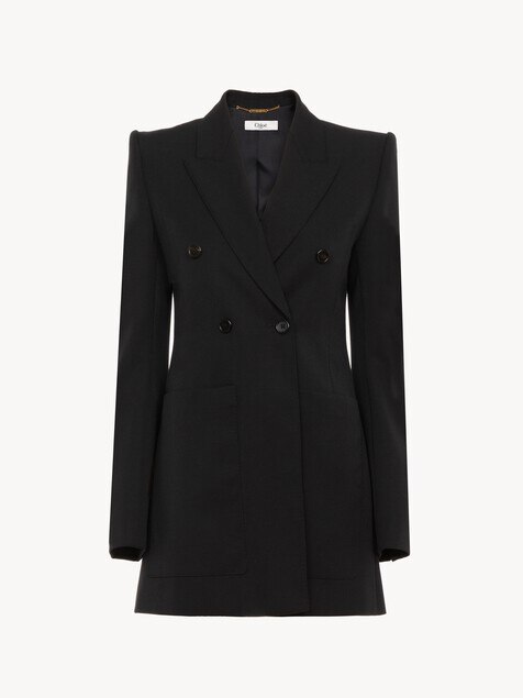 Tailored jacket in wool grain de poudre