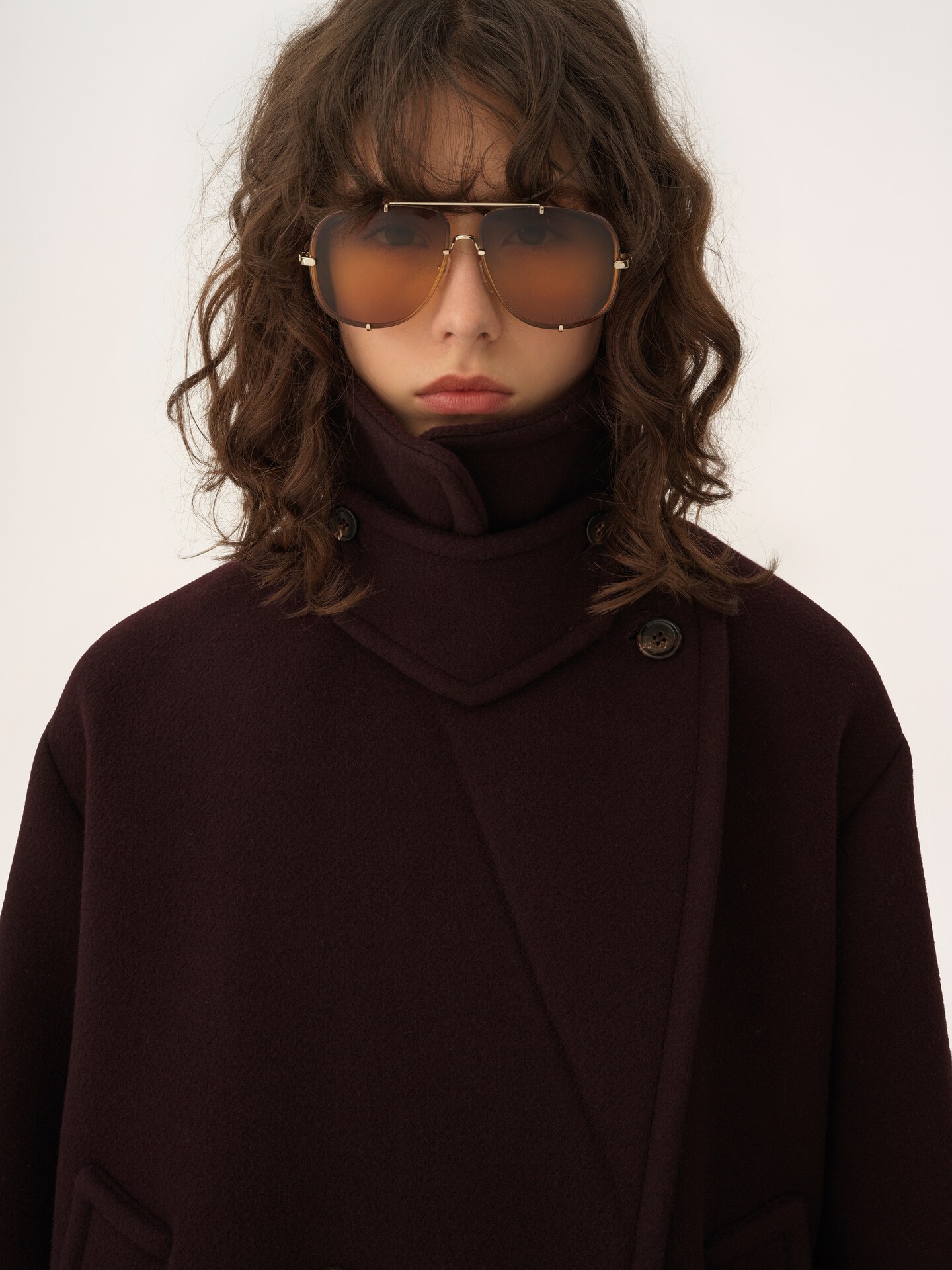 Oversized short coat in wool - 7