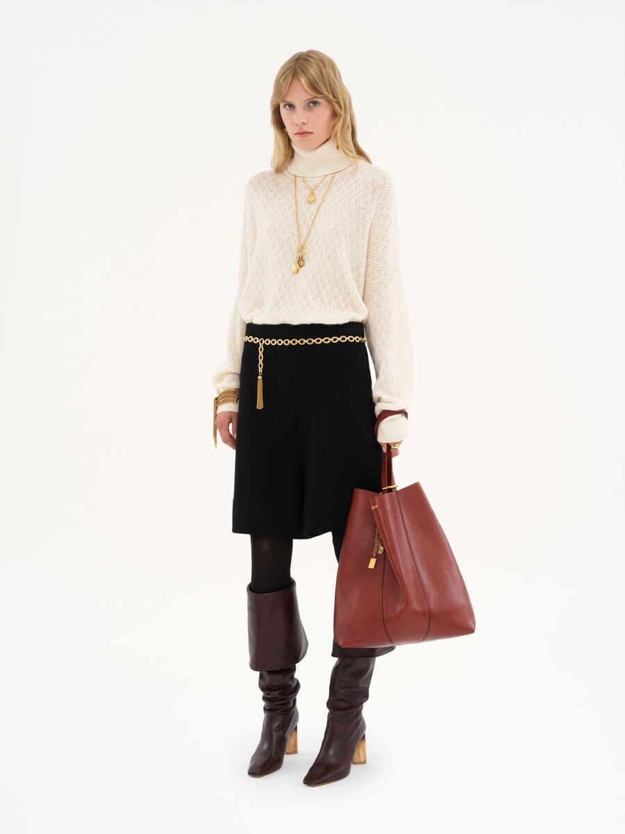 Chlo&eacute; Spin tote bag in grained leather - 7
