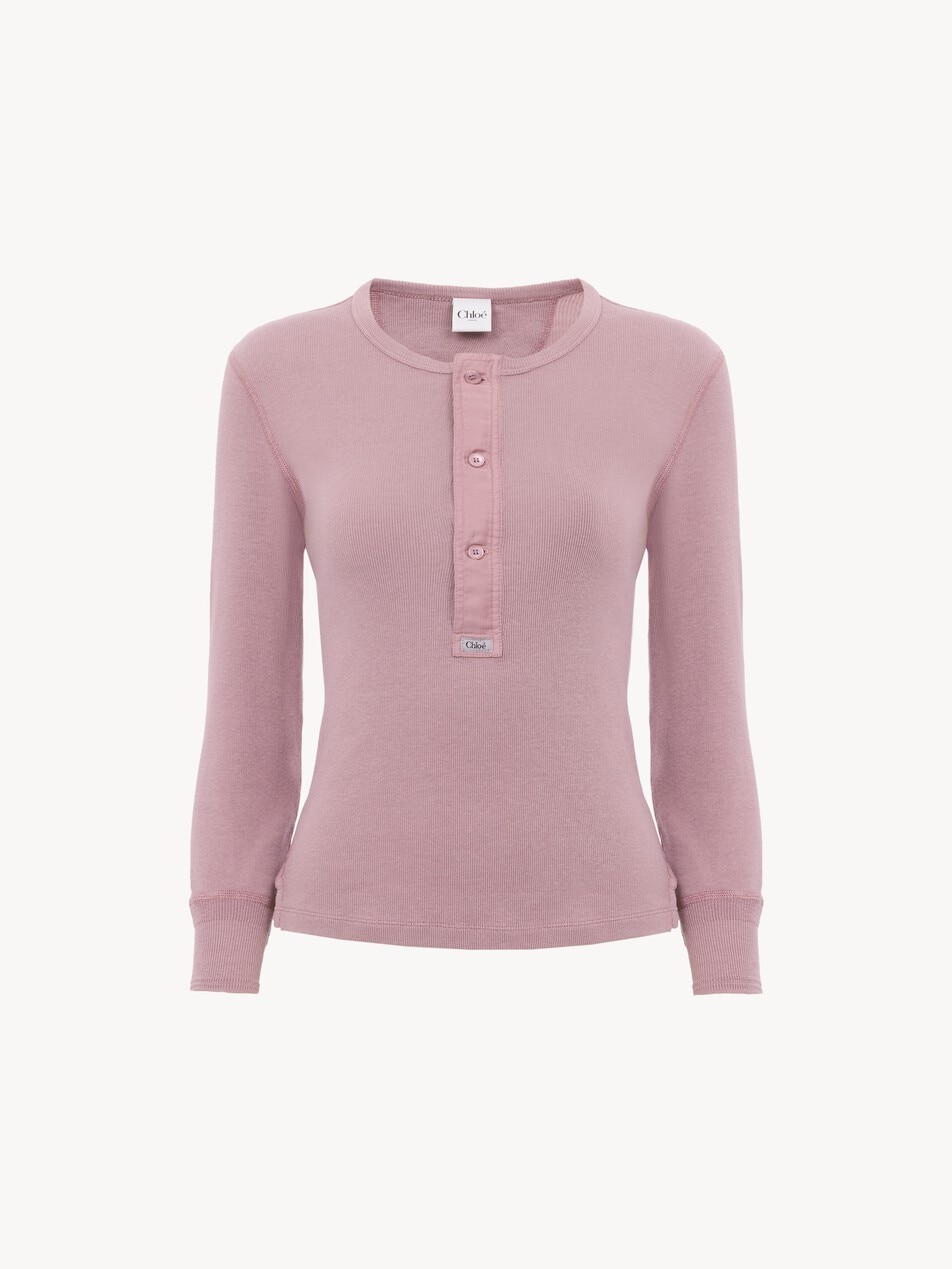 K&ouml;rperbetontes Henley-Hemd aus Baumwolljersey - Packshot