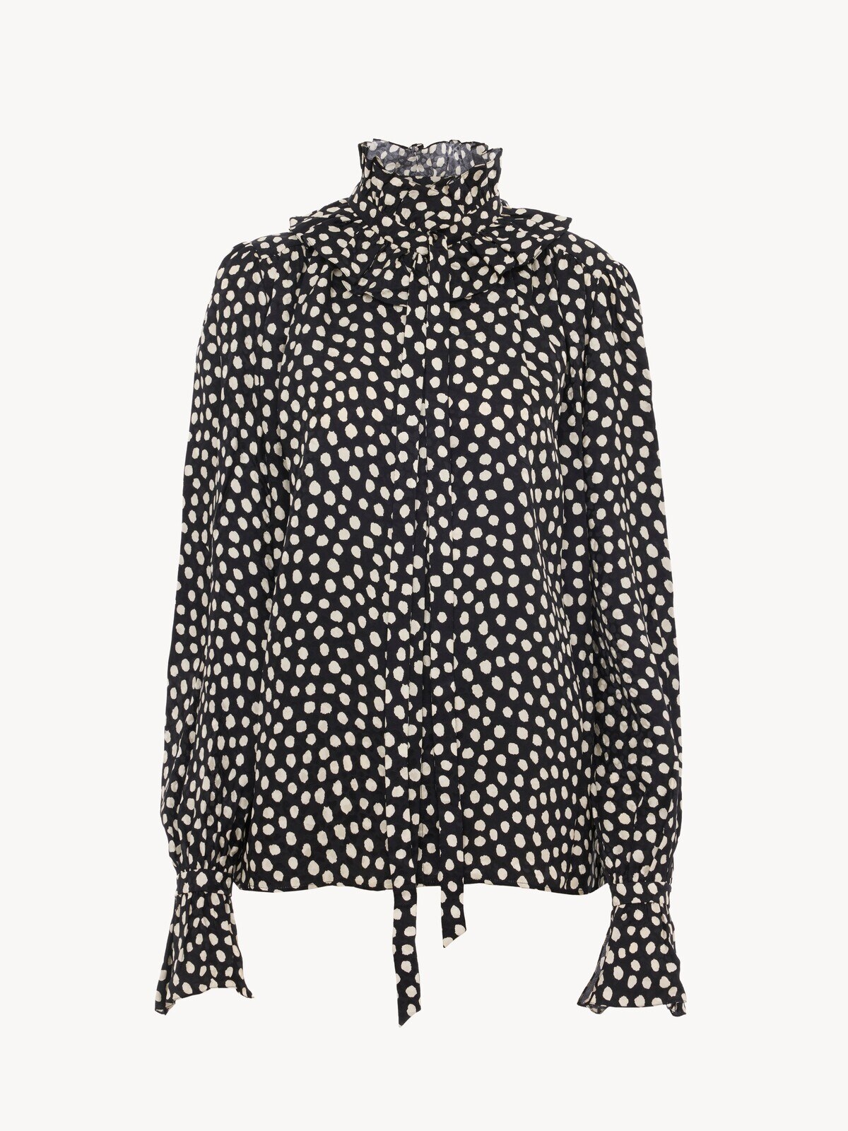 Chloé Tie-front ruffled blouse in silk jacquard | Thumbnail 2