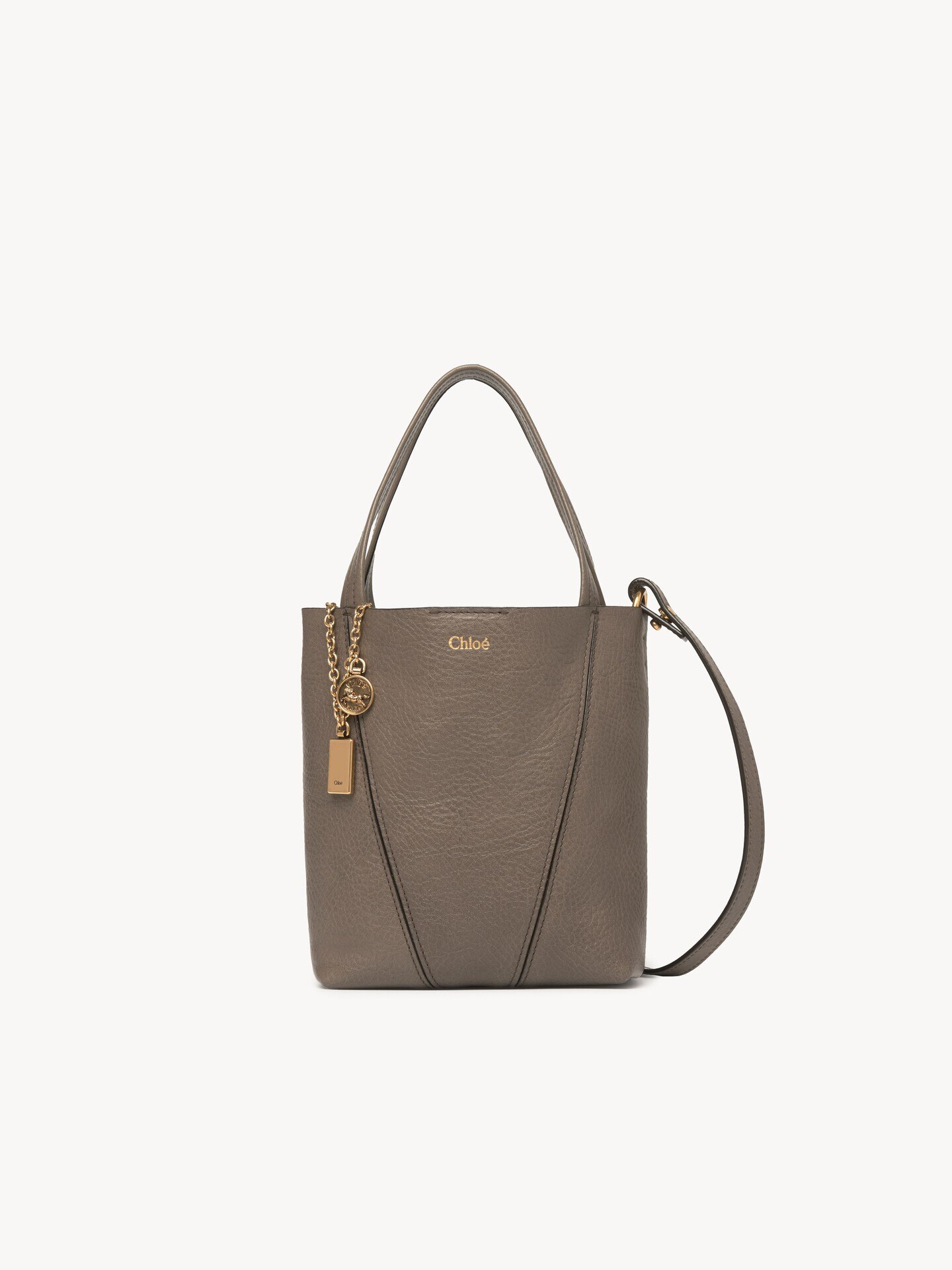 Small Chlo&eacute; Spin tote bag in grained leather - 1