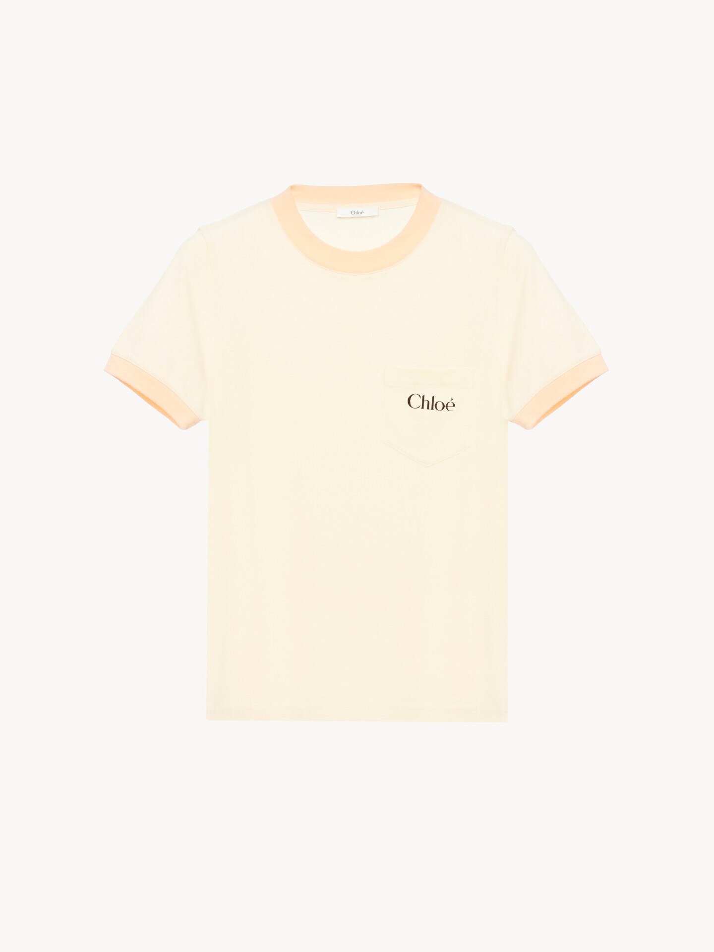 T-shirt col rond en jersey de coton &agrave; logo - 1