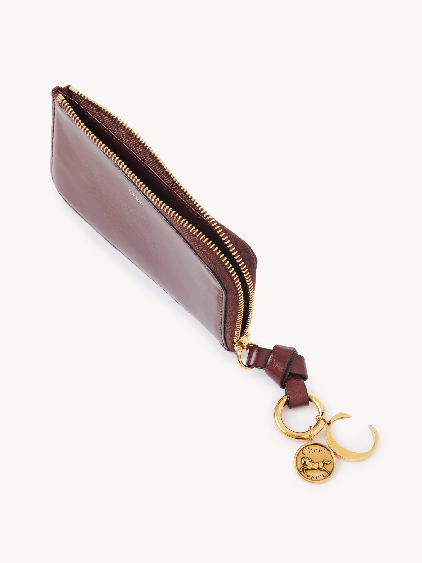 Porte-cartes et monnaie Alphabet en cuir brillant - 5