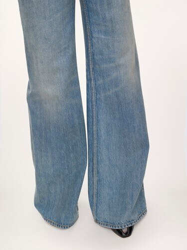 High-rise wide-leg jeans in denim - 7