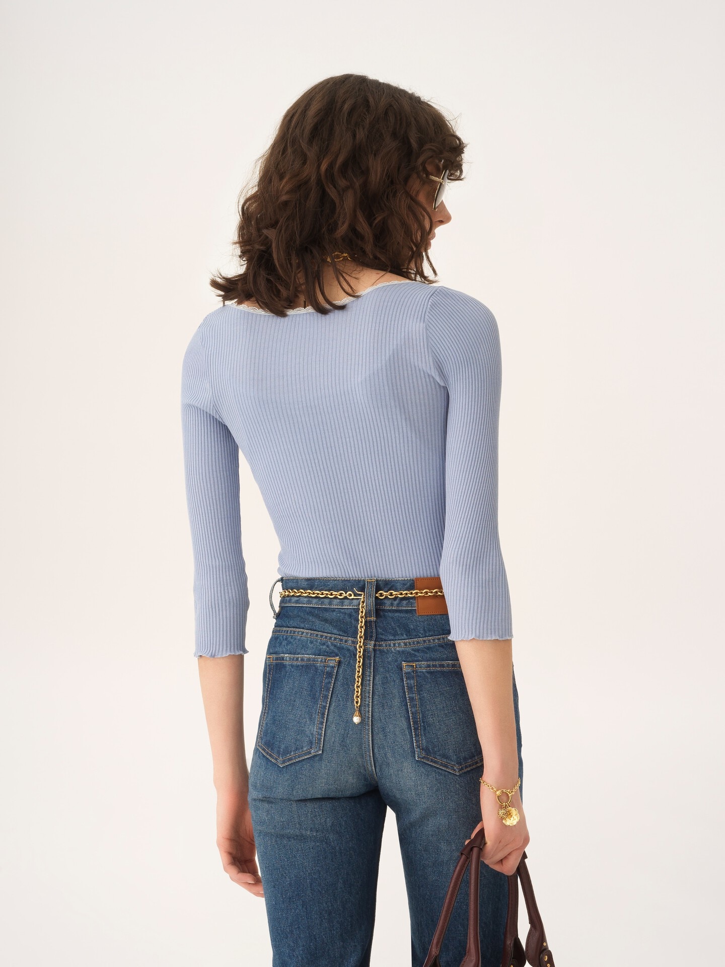 Cardigan ajust&eacute; &eacute;chancr&eacute; en coton - 6