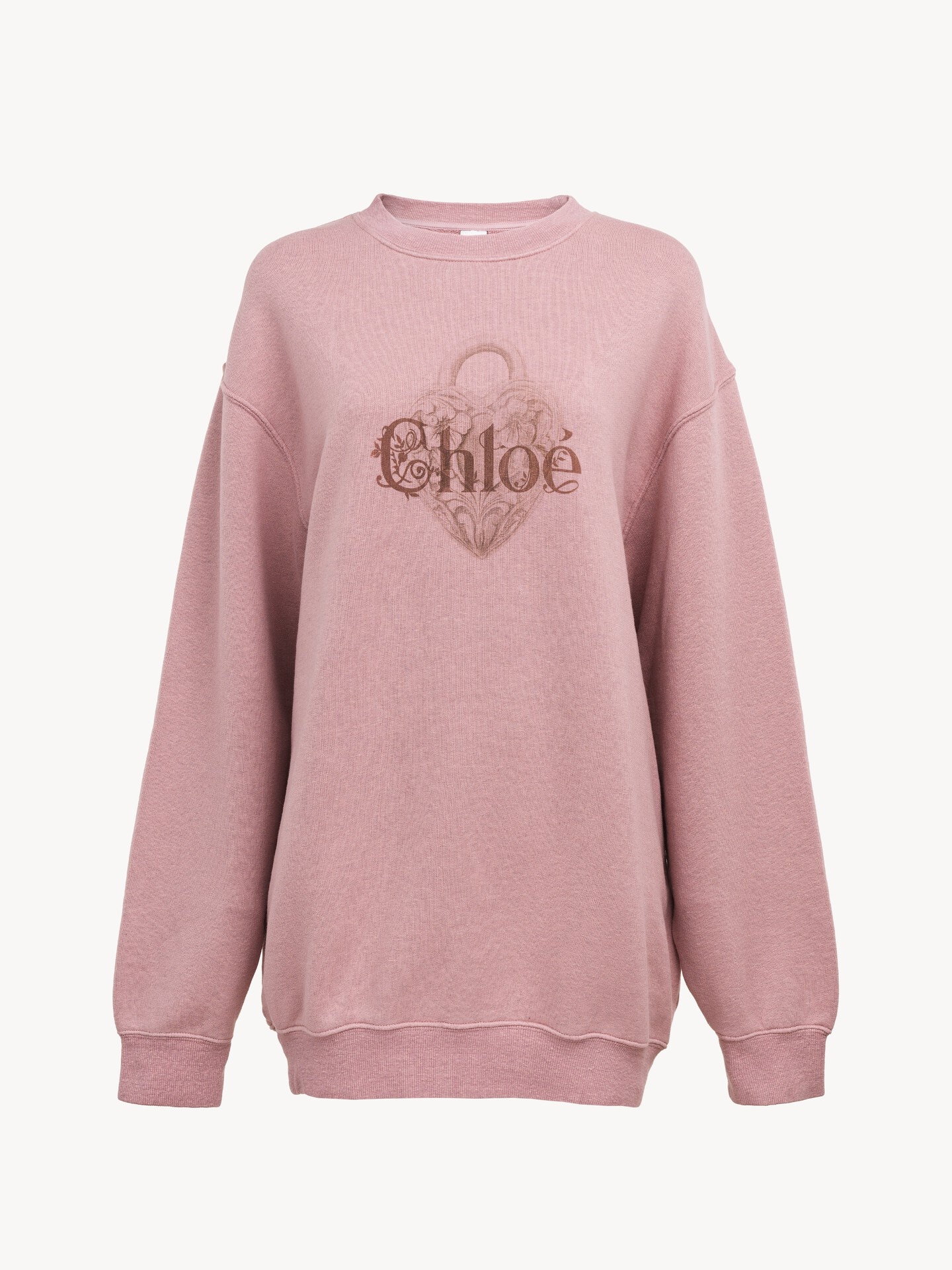 Oversized logo sweater in chin&eacute; fleece - 2
