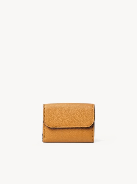 Mini Alphabet tri-fold in grained leather