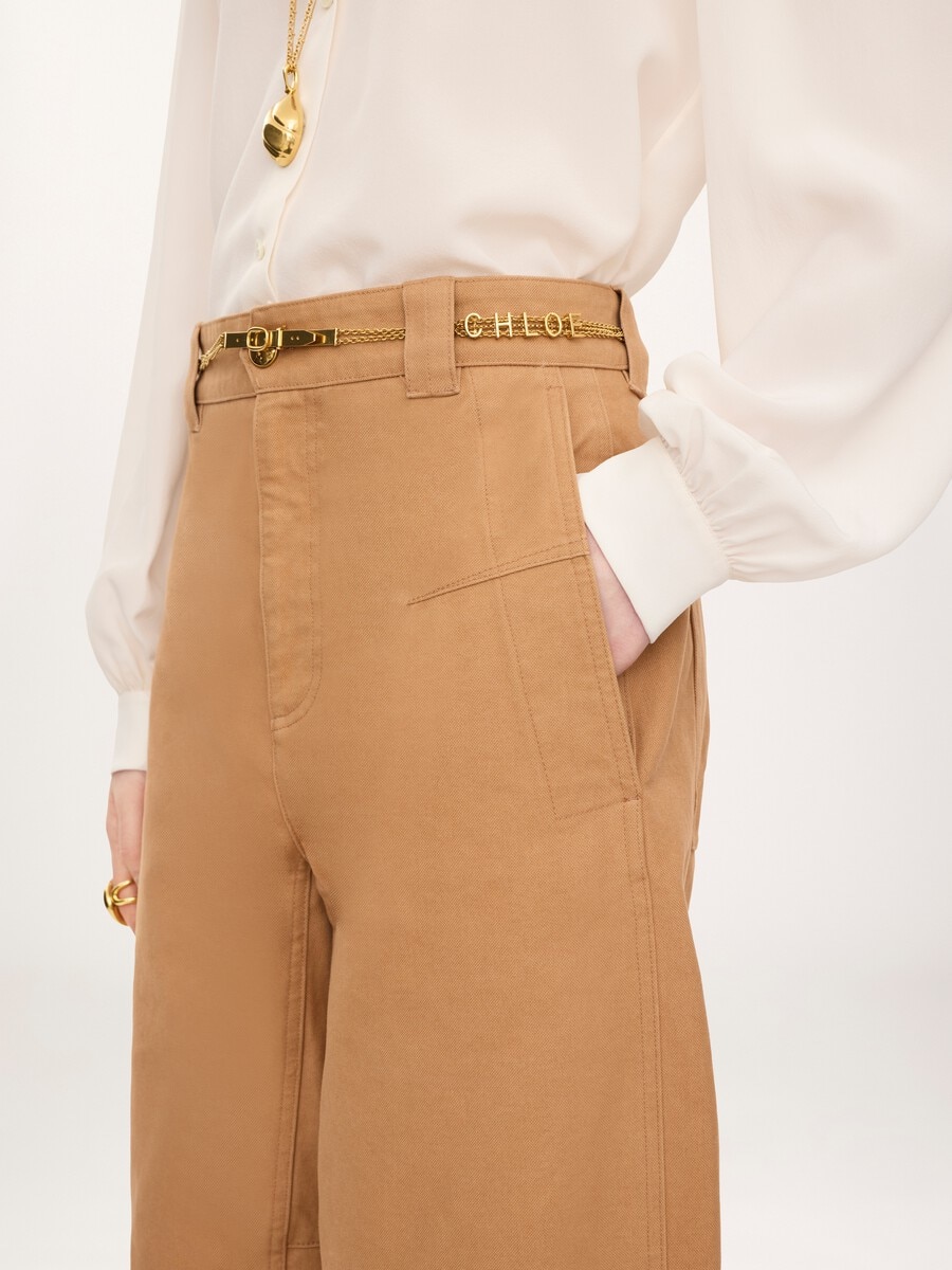 Tonnenf&ouml;rmig geschnittene Hose aus Baumwoll-Canvas - 6