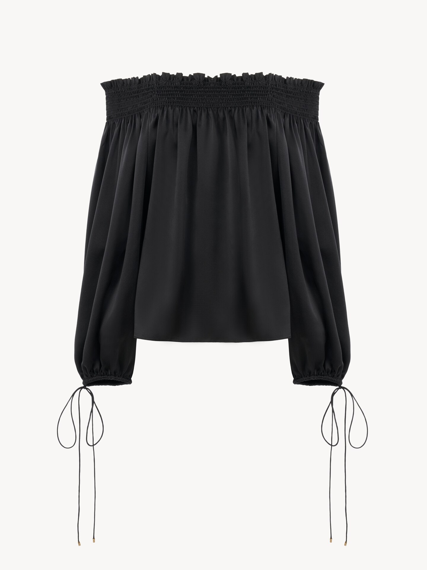 Cropped fluid trousers in cr&ecirc;pe de chine - 3
